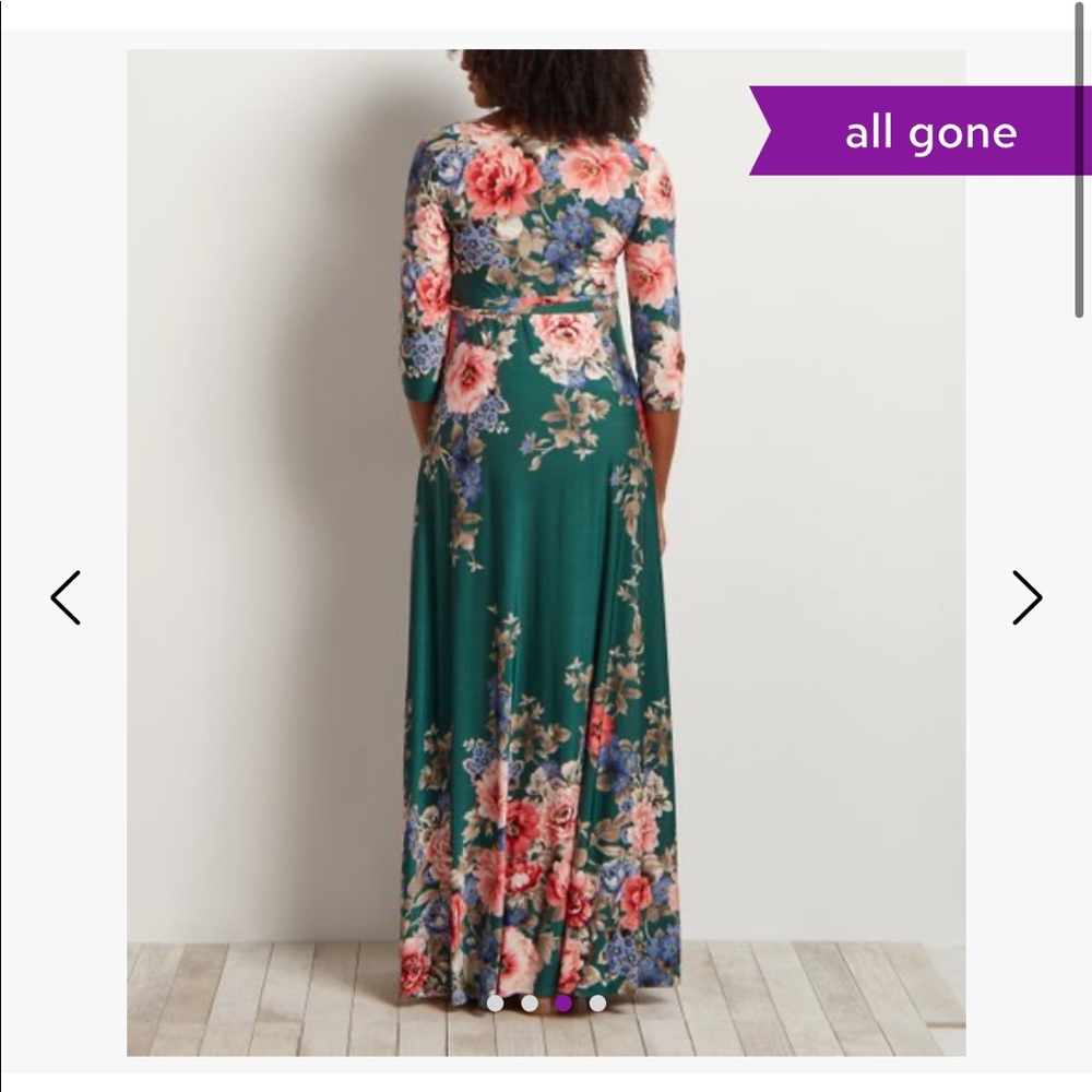 Pinkblush green tie maxi dress 3x